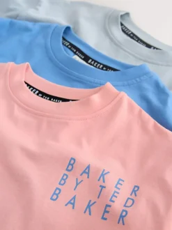 Bleu/Gris/Orange - Lot de t-shirts Baker by Ted Baker Graphic Imprimé 3 Lot