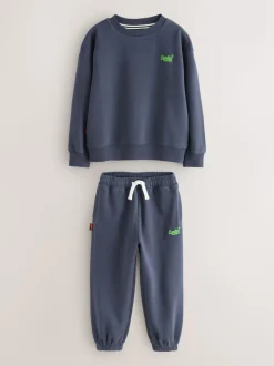 Bleu/Jaune - Ensemble Superdry sweat et short