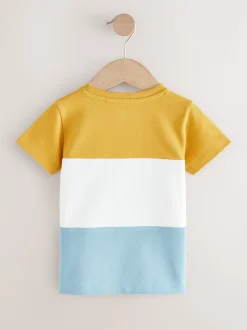 Bleu/Jaune - T-shirt color block à manches courtes (3mois-7ans) (3mois-7ans)