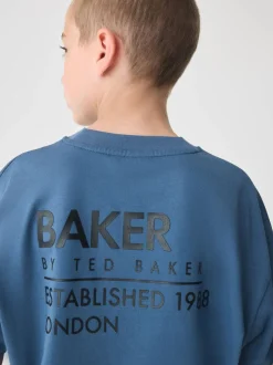 Bleu/Marine - Baker by Ted Baker ensemble t-shirt et short oversize à motif tonal