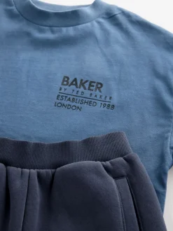 Bleu/Marine - Baker by Ted Baker ensemble t-shirt et short oversize à motif tonal