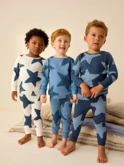 Bleu/Marine - Lot de 3 pyjamas Snuggle (9mois-10ans)