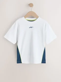 Bleu/marine/blanc - Lot de 3 t-shirts color block à manches courtes (3-16ans)