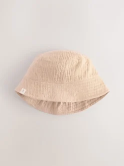 Bleu/marron - 100% coton Bébé Chapeaux seaux 2 Lot (0mois-2ans)