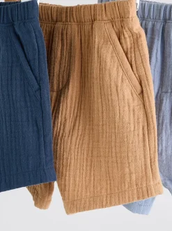 Bleu/marron - Jersey 100% coton Bébé Shorts 3 Lot (0mois-2ans)