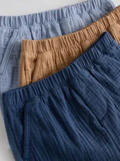 Bleu/marron - Jersey 100% coton Bébé Shorts 3 Lot (0mois-2ans)
