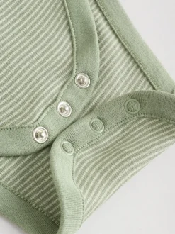 Bleu/marron - Lot de 5 bodys à manches longues pour bébé