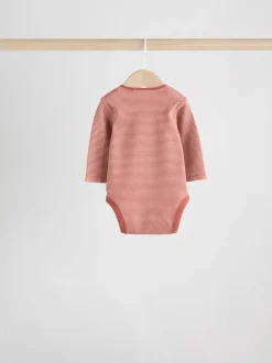 Bleu/marron - Lot de 5 bodys à manches longues pour bébé