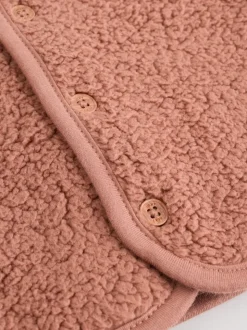 Bleu/marron Bear Hugs Slogan Borg - Ensemble Gilet et Leggings bébé (0mois-2ans)