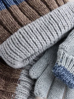Bleu/neutre bleu marine - Ensemble 3 pièces Chapeau, Gants & Snood (3-16ans)