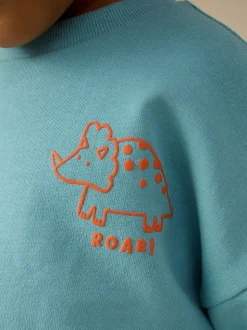 Bleu/Noir - Ensemble sweat-shirt et short (3mths-7yrs)