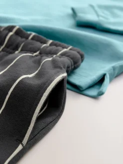 Bleu/Noir - Ensemble sweat-shirt et short (3mths-7yrs)