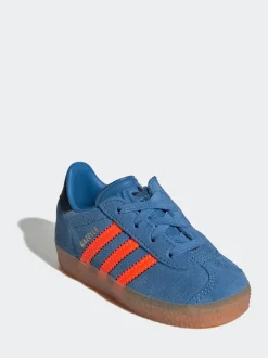 Bleu/Orange - Adidas Originals Baskets Gazelle Comfort Closure élastiques pour Bébé