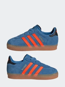 Bleu/Orange - Adidas Originals Baskets Gazelle Comfort Closure élastiques pour Bébé