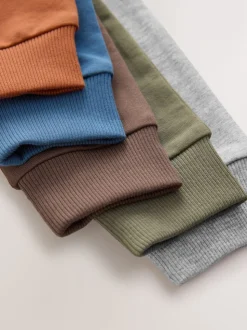 Bleu/orange rouille/vert kaki - Lot de 5 joggings (3mois-7ans)