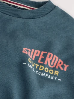 Bleu/rouge - Ensemble Superdry sweat et short