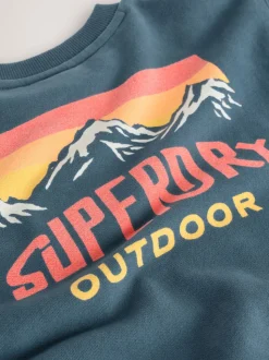 Bleu/rouge - Ensemble Superdry sweat et short