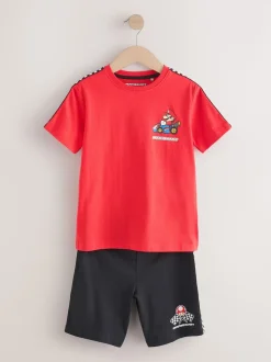 Bleu/Rouge Mario Kart - Pyjama court 100% coton 2 Lot (3-16ans)