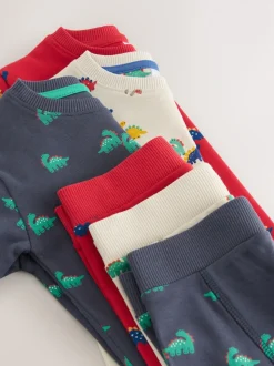 Bleu/Rouge/Crème - Lot de 3 pyjamas Snuggle (9mois-10ans)