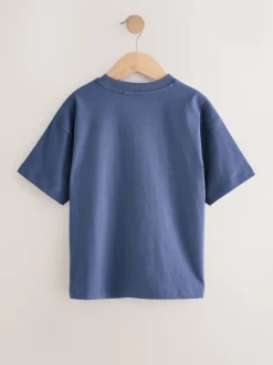 Bleu/rouille/kaki/noir - Lot 4 t-shirts décontractés à manches courtes (3-16ans)