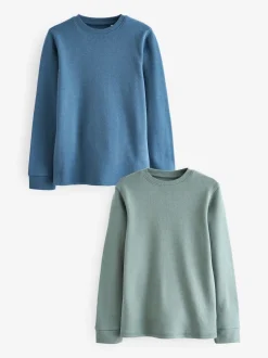 Bleu/sarcelle - Lot de 2 Hauts thermiques à manches longues (2-16ans)