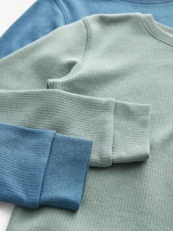 Bleu/sarcelle - Lot de 2 Hauts thermiques à manches longues (2-16ans)