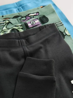 Bleu/vert - Lot de 3 pyjamas Snuggle courts (9mois-10ans)