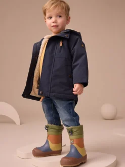 Bleu/Vert color block - Bottes en caoutchouc thermique Thinsulate™ avec extrémité doublée