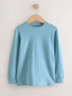 Bleu/Vert/gris/Beige Sable - Lot de 4 T-shirts à manches longues et confortables (3-16ans)