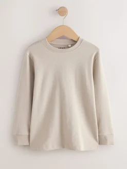 Bleu/Vert/gris/Beige Sable - Lot de 4 T-shirts à manches longues et confortables (3-16ans)