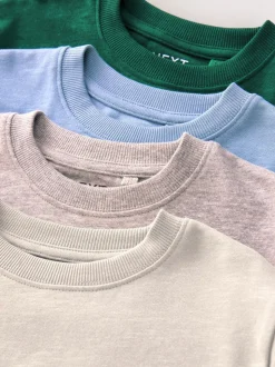 Bleu/Vert/gris/Beige Sable - Lot de 4 T-shirts à manches longues et confortables (3-16ans)