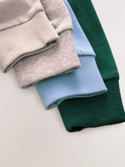 Bleu/Vert/gris/Beige Sable - Lot de 4 T-shirts à manches longues et confortables (3-16ans)