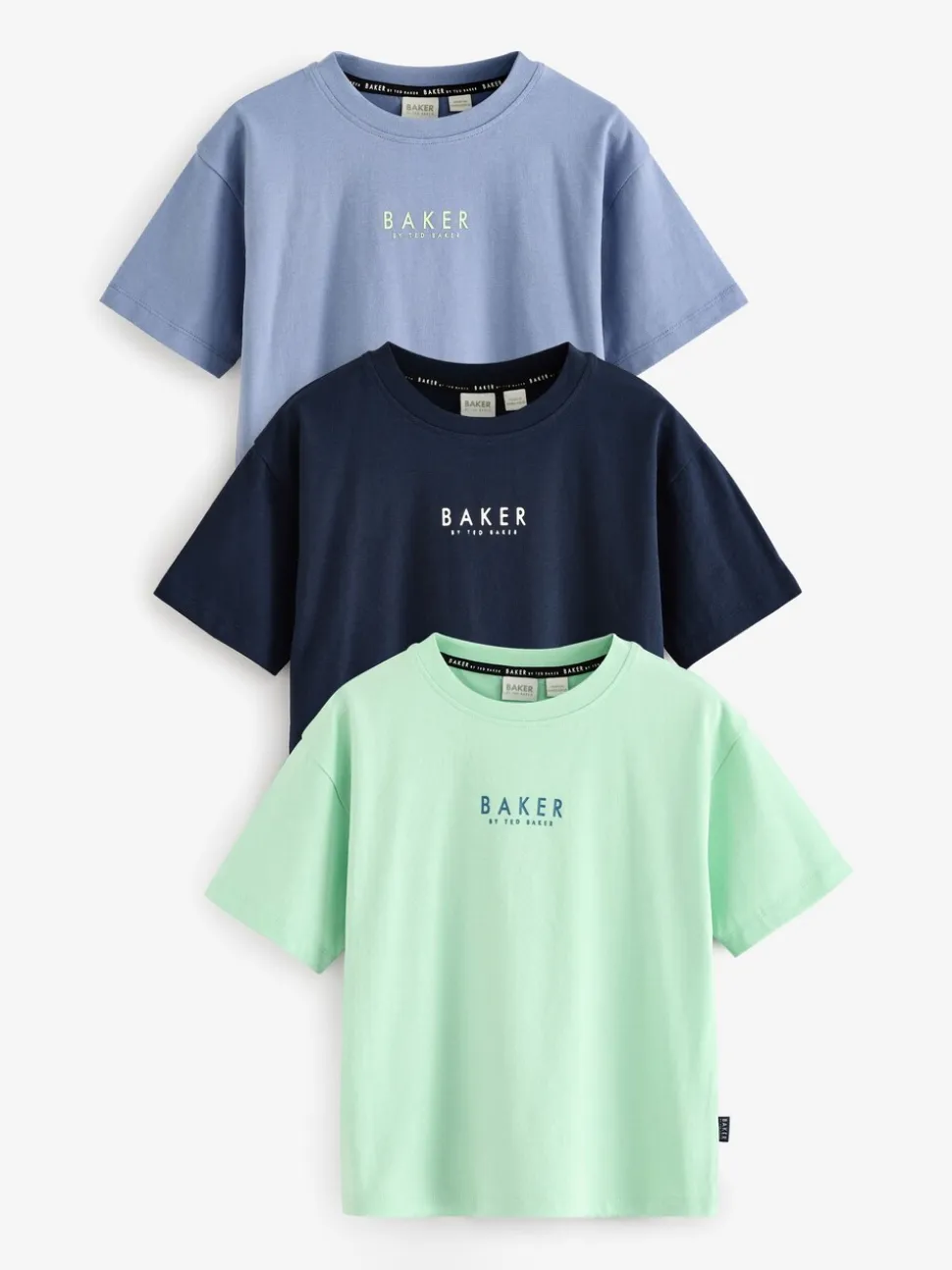 Bleu/Vert/Marine - Baker by Ted Baker T-shirt 3 Pack
