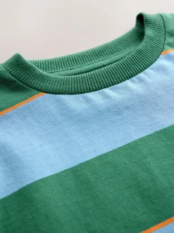 Bleu/Vert/Orange - T-shirt Rayure Manches courtes (3mois-7ans) (3mois-7ans)