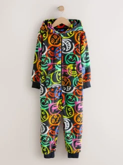 Bleu/vert/rouge/jaune Happy Face - Polaire All-In-One (5-16ans)