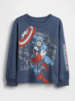 Blue Captain Amérique - T-shirt Gap Marvel graphique (6mois-5ans)