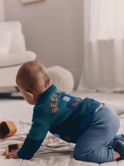 Blue Transport - Cardigan brodé bébé (0mois-2ans)