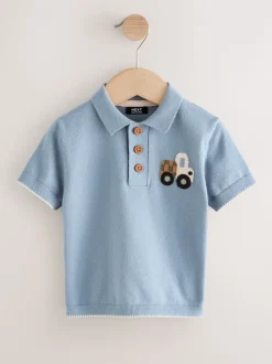 Blue Transport - Polos Personnage en maille à col boutonné (3mois-7ans)