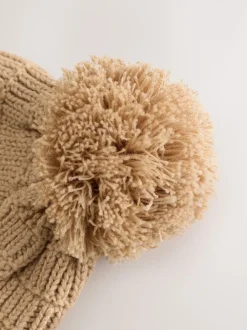 Borg Nature - Chapeau de trappeur en maille Bébé avec pompon (0mois-2ans)