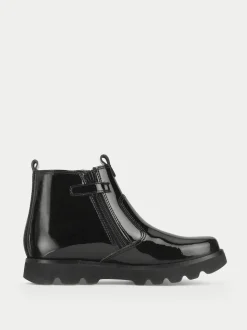 Bottes Start-Rite Carnaby noires vernies épaisses Chelsea style fille