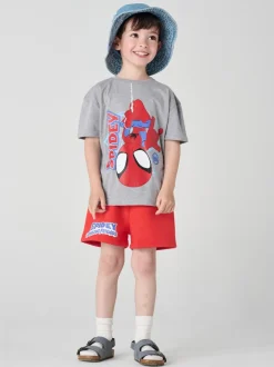 Brand Threads Spidey and Son Amazing Friends Ensemble 100% coton et short
