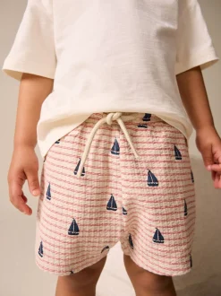 Broderie bateau blanche - Ensemble T-shirt et short Manches courtes (3mths-7yrs)