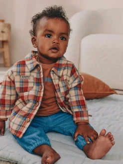 Brown/Marine - Ensemble 3 pièces bébé veste-chemise et pantalons (0mois-2ans)
