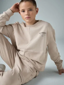 Brun clair - Ensemble sweat-shirt et joggings smALLSAINTS Underground oversize à empiècement texturé