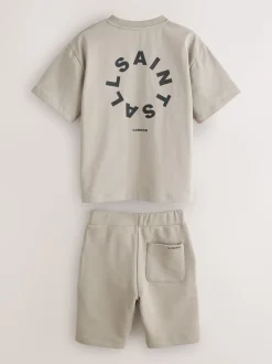 Brun clair - Ensemble t-shirt et short en molleton smALLSAINTS Tierra