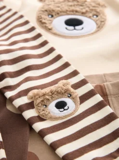 Brun/Crème - Lot de 3 pyjamas Snuggle (9mois-6ans)