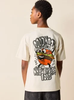 Burger de personnage Beige Sable - T-shirt graphique Manches courtes Relaxed Fit (3-16yrs)