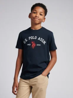 C Bleu foncé - U.S. Polo Assn. T-shirt Signature Arch imprimé