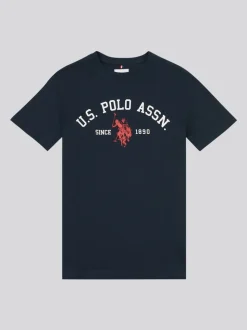 C Bleu foncé - U.S. Polo Assn. T-shirt Signature Arch imprimé