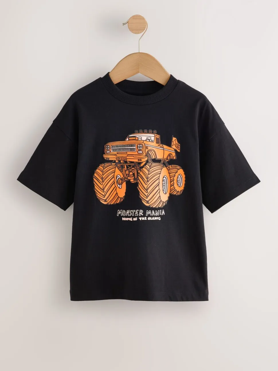 Camion monstre noir/orange - T-shirt graphique Manches courtes Relaxed Fit (3-16yrs)